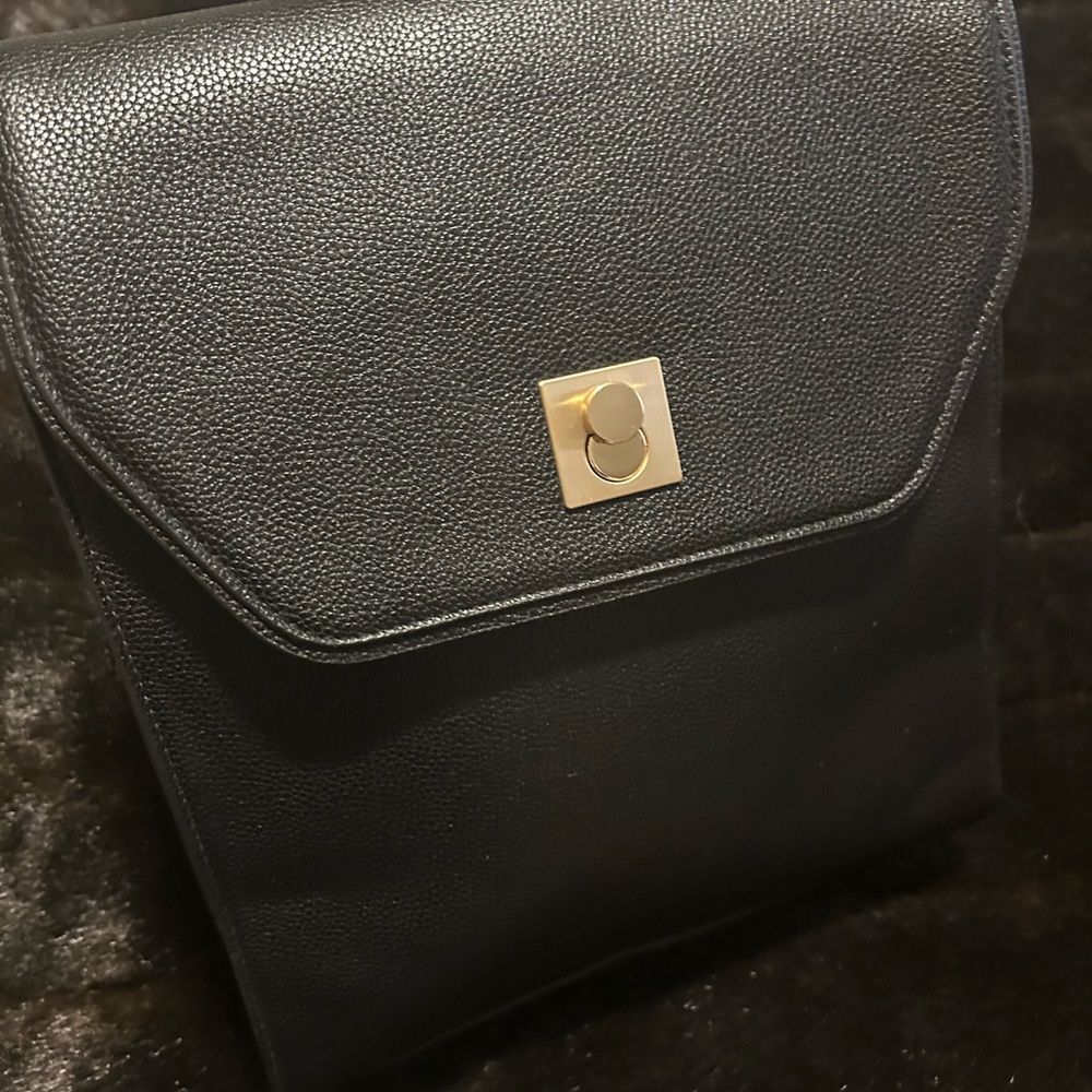 Alfani Black Leather Backpack - Picture 3 of 14